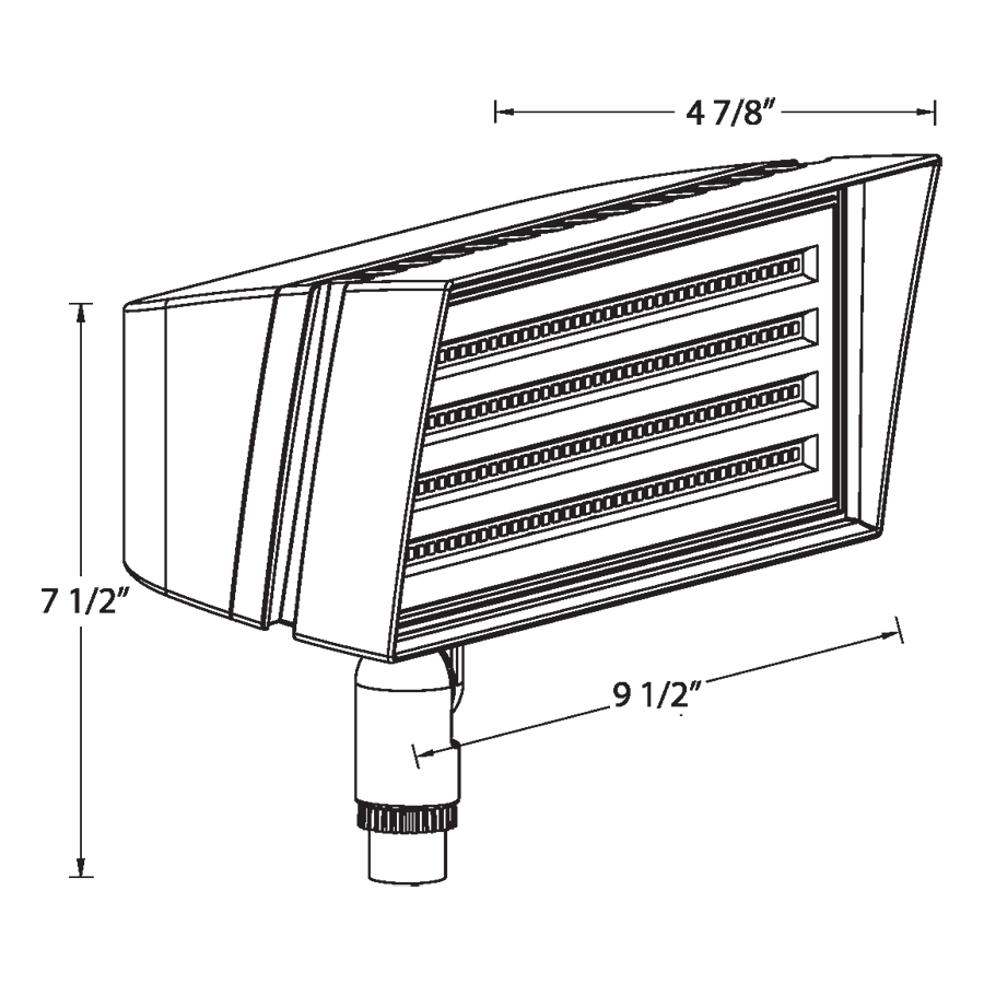RAB FFLEDSW Field-Adjustable Small LED Flood Light – 18W/26W/39W Selectable – 4000K/5000K Selectable – 2615-6243 Lumens – 120-277V – Knuckle Mount – White Finish