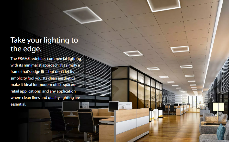 RAB FR1X4 LED Frame Light Panel - 2649-4994 Lumens - 5 Power Selectable Wattage - 5CCT Selectable - 120-277V