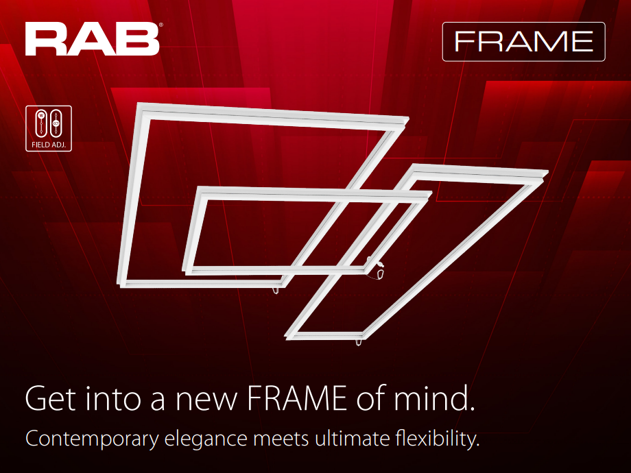 RAB FR1X4 LED Frame Light Panel - 2649-4994 Lumens - 5 Power Selectable Wattage - 5CCT Selectable - 120-277V