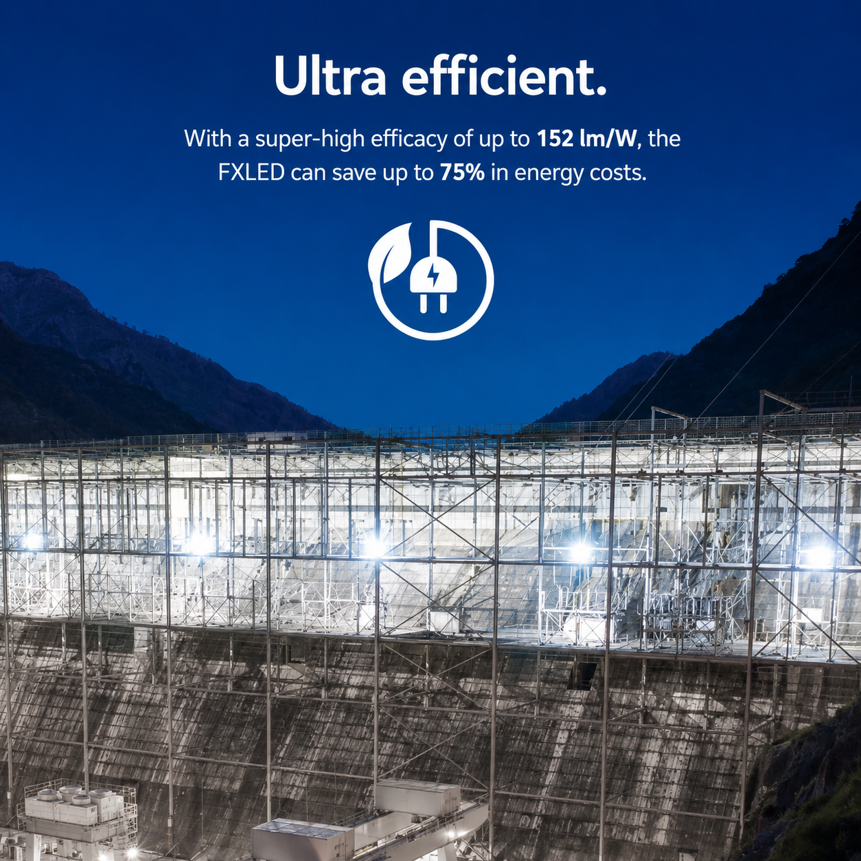 RAB FXLEDLSF/480 FXLED Field-Adjustable Large LED Flood Light – 445W/534W Selectable – 4000K/5000K Selectable – 61068-76501 Lumens – 480V – Slipfitter Mount – Bronze Finish