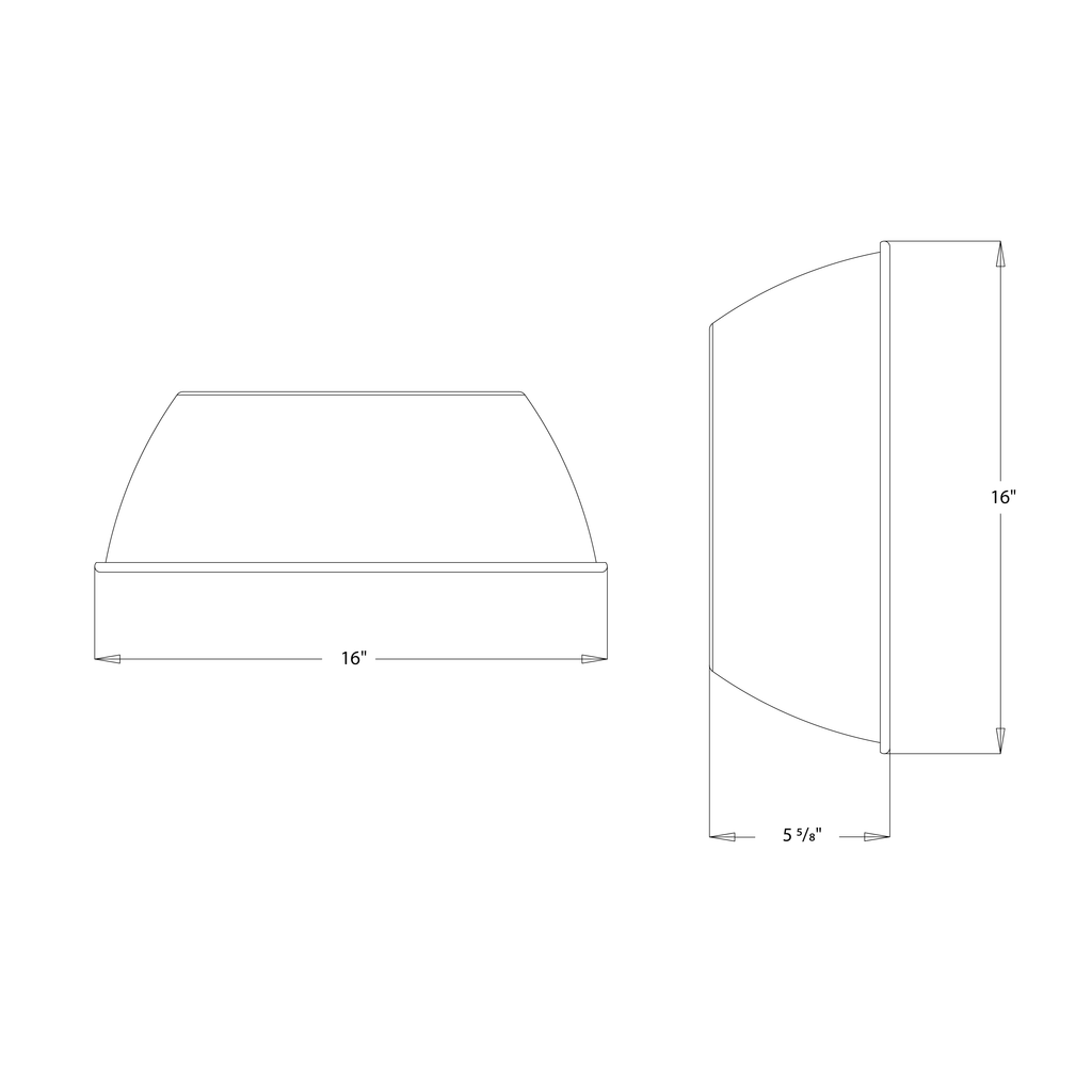 Dimension drawing of the RAB H15-RAL Aluminum Reflector – H15 UFO High Bayshowing fixture dimensions and mounting measurements.