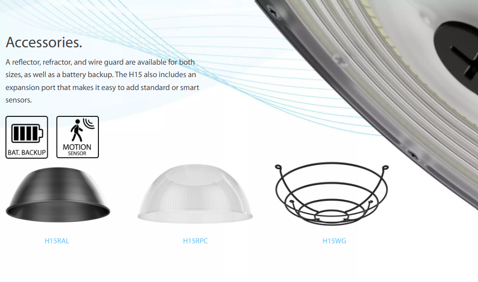 RAB H15XLB H15XL LED UFO High Bay Light – Selectable 150W/200W/240W – Selectable 3000K/4000K/5000K – 22427-35618 Lumens – 120-277V – Black Finish