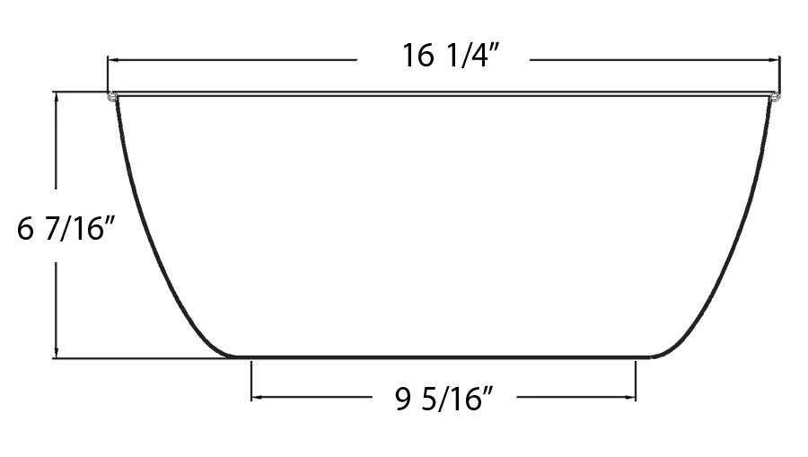 Dimension drawing of the RAB H17-RAL H17 Aluminum Reflector Accessory – For H17 LED UFO High Bay Lightsshowing fixture dimensions and mounting measurements.
