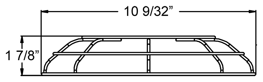 Dimension drawing of the RAB H17-WG H17 Wire Guard Accessory – White Finish – For H17 LED UFO High Bay Lightsshowing fixture dimensions and mounting measurements.