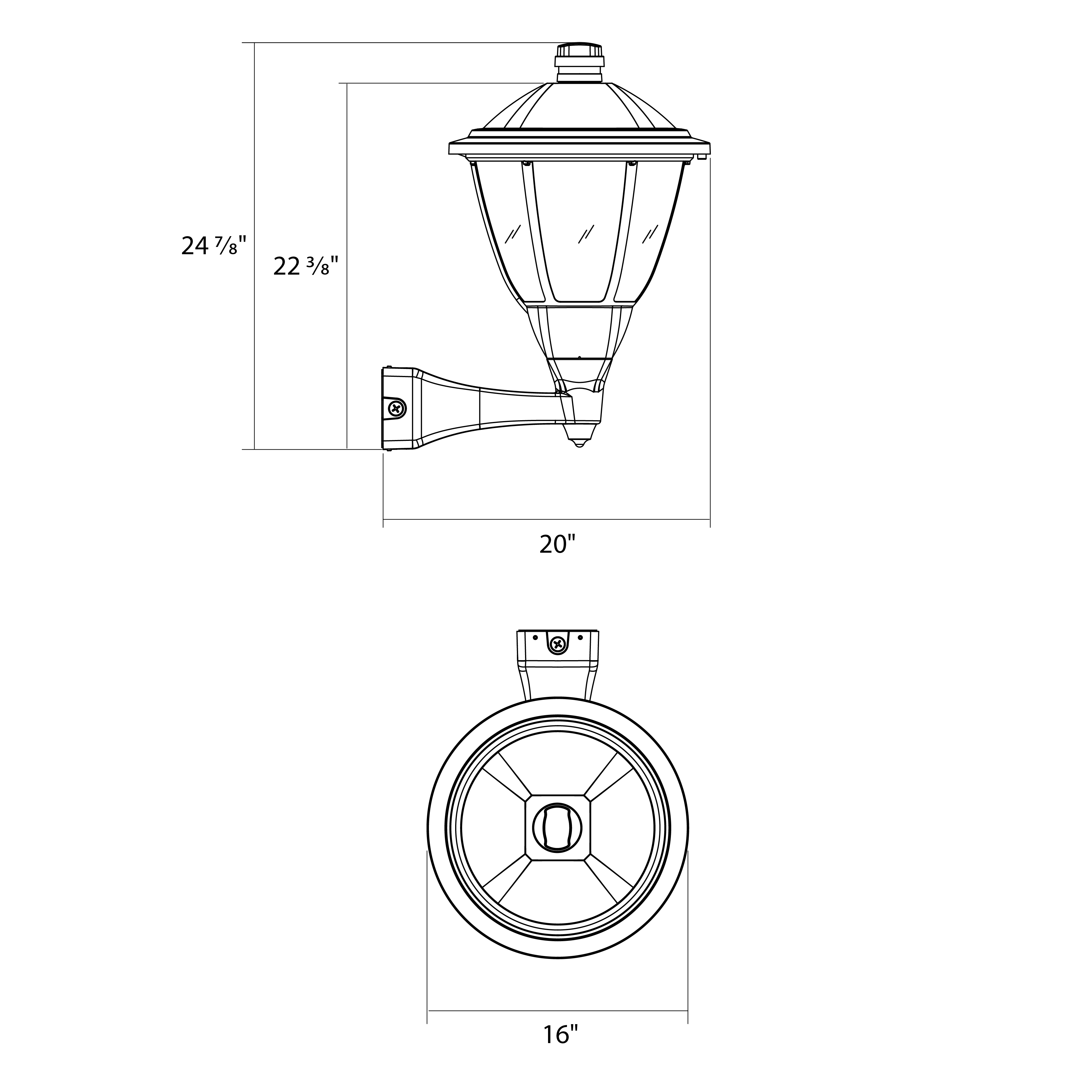 RAB HTG-RWMB/7PRS Round Outdoor Wall Sconce – 60W-120W Selectable – Type III/Type V Distribution – 3000K/4000K/5000K Selectable – 5089-15401 Lumens – 120-277V – NEMA 7-Pin Photocontrol Receptacle – Black Finish