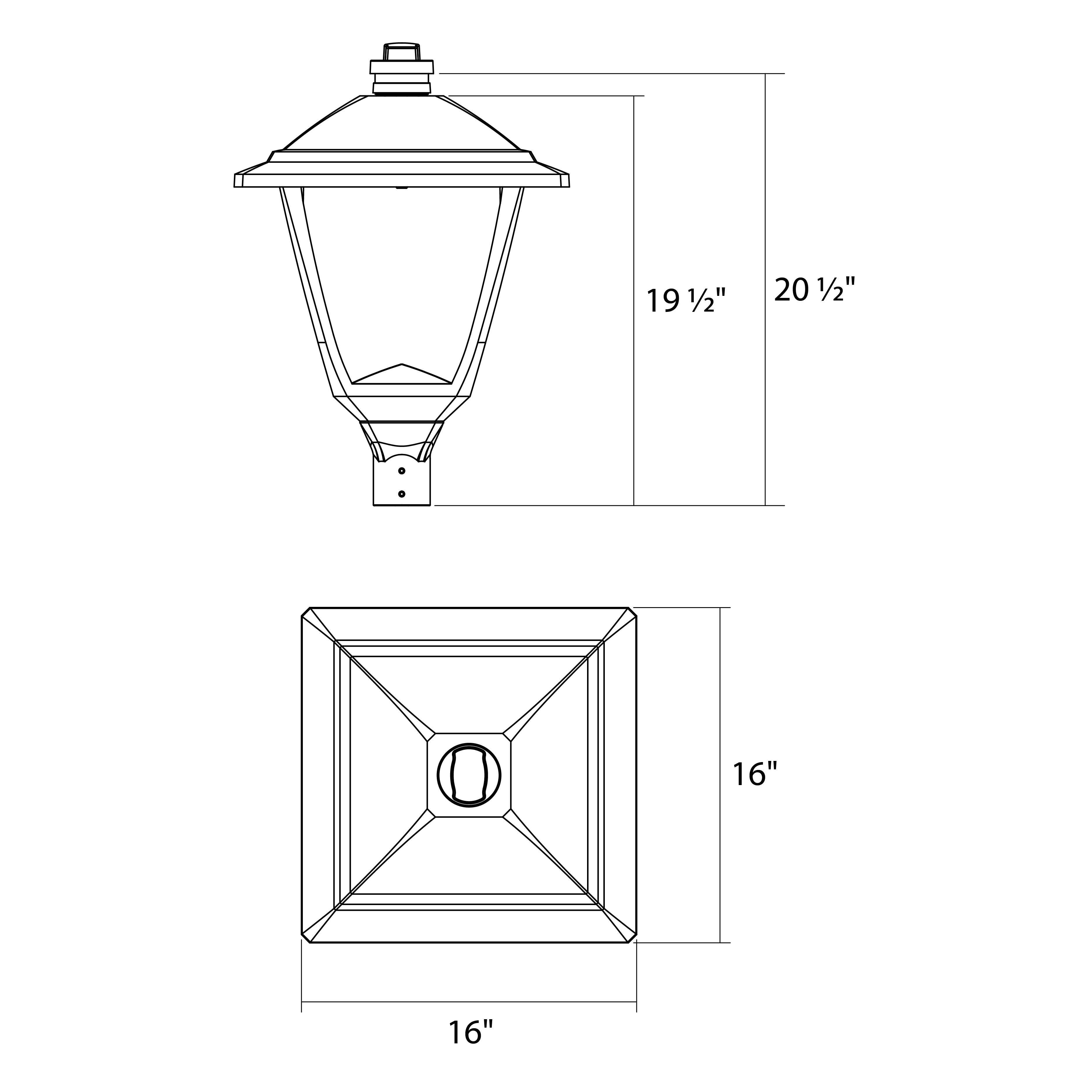 RAB HTG-S/7PRS Square Outdoor Post Top Light – 60W-120W Selectable – Type III/Type V Distribution – 3000K/4000K/5000K Selectable – 5089-15401 Lumens – 120-277V – NEMA 7-Pin Photocontrol Receptacle – Bronze Finish