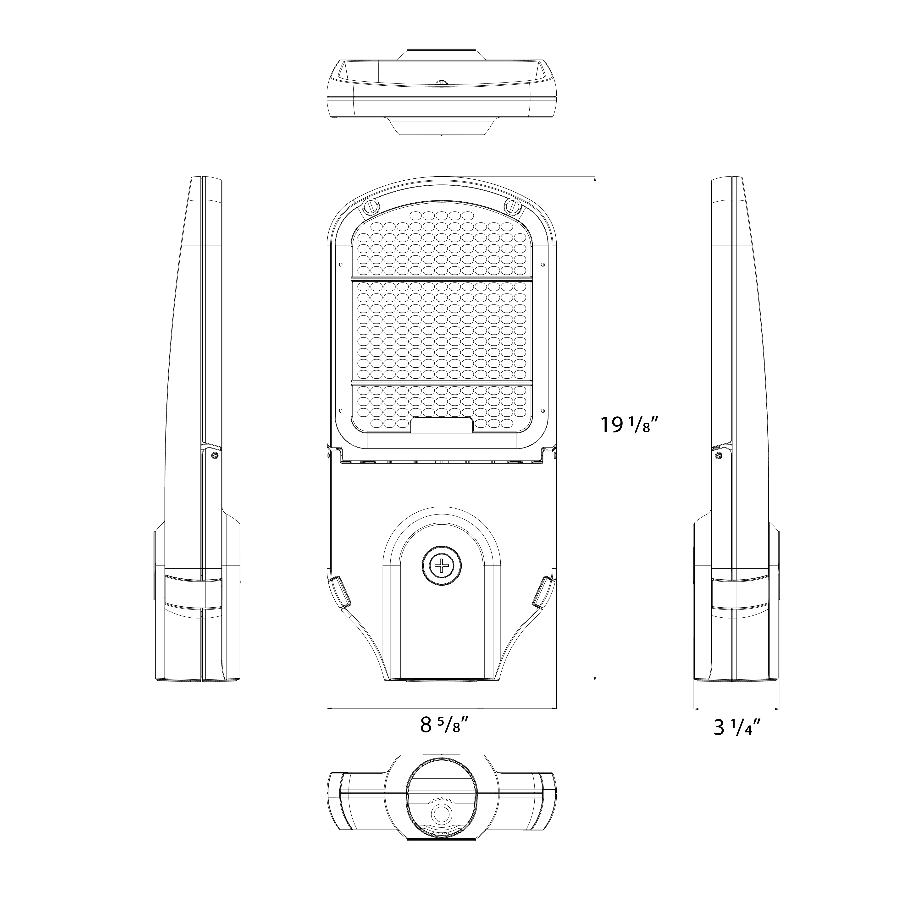 RAB KAI-3T70RG Type III LED Roadway Light – Selectable 50W/60W/70W – Selectable 3000K/4000K/5000K – 7091-11073 Lumens – 120-277V – Pole Mount – Roadway Gray Finish