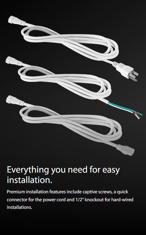 RAB KJC24B KNOOK 24in Jumper Cable Accessory – Fixture to Fixture Connection – 105° Connector – Black Finish