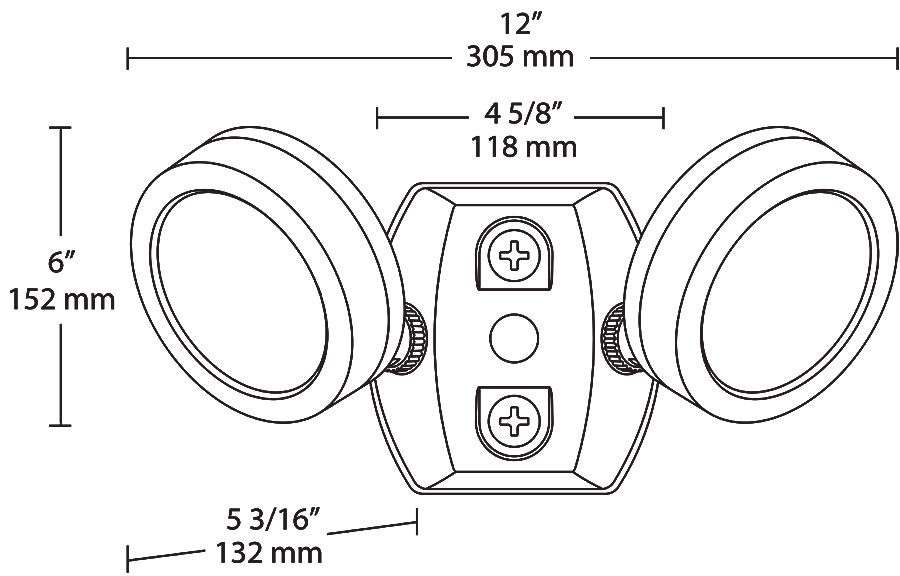 RAB LES2X13N Dual Head Bullet Flood Light – 26W – 4000K – 2694 Lumens – 120V – 80 CRI – Bronze Finish