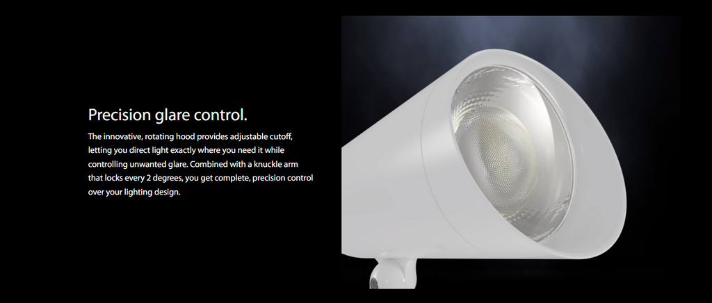 RAB LF34LW L34 CCT-Adjustable Landscape Light – Large – 33W – Selectable 2700K/3000K/3500K/4000K/5000K – 4026-4408 Lumens – 120V – White Finish