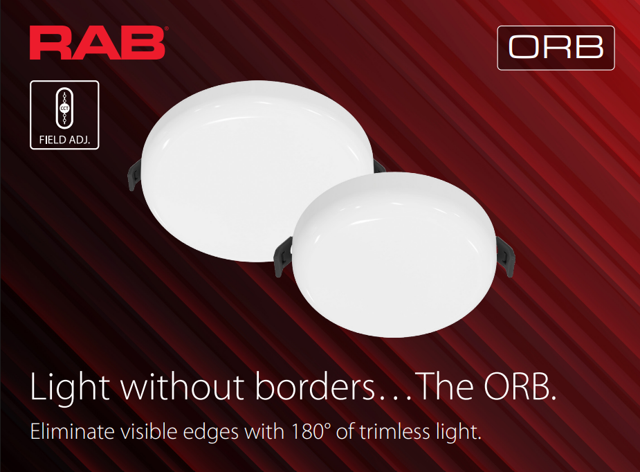 RAB ORB6 ORB 6 Inch Frameless Recessed Downlight – 9W – 5-CCT Selectable – Round – White Finish – Triac Dimmable – 120V – 1100 Lumens