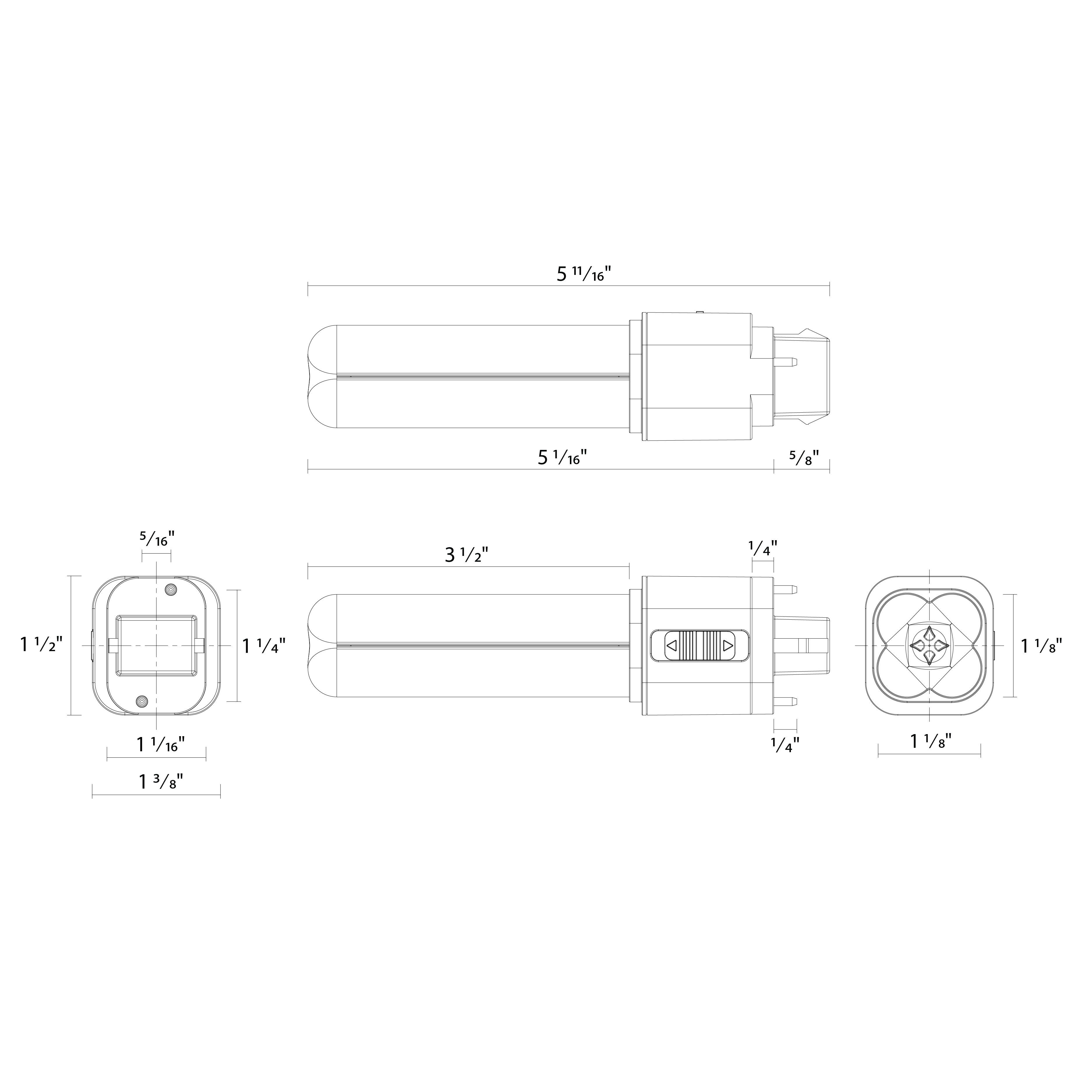RAB PLC-7-O-8FA-HYB-GX32D Omni LED Lamp – Type A+B Hybrid – 7W – Selectable 2700K/3000K/3500K/4000K – GX32D Base – 120-277V Ballast Compatible – 850-900 Lumens