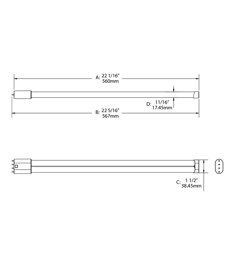 RAB PLL-17-840-BYP LED Lamp – Type B Bypass – 17W – 4000K – 2200 Lumens