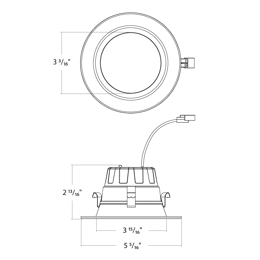 RAB R4R109FA120WS 4" Residential Retrofit Downlight - 1100 Lumens - 10W - 120V - 5CCT Selectable - Smooth Trim - White