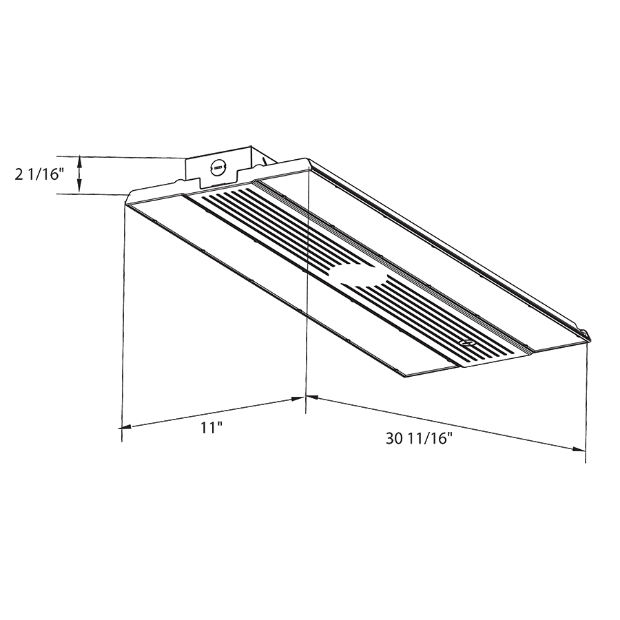 RAB RBAY17L/E LED Linear High Bay with Emergency Battery Backup - 39067-58737 Lumens - 260W–400W Selectable Wattage - 120-277V
