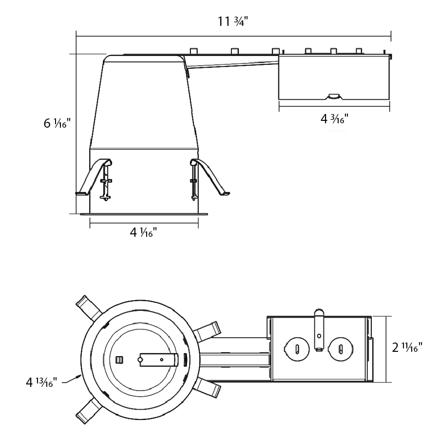 RAB RDCANIC4R 4in Remodel Recessed Housing – IC Rated