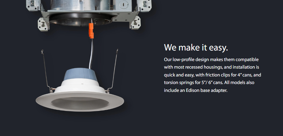 RAB R4R89FA120WS R4R 4" Residential Retrofit Downlight - 700 Lumens - 8W - 120V - Selectable CCT - Smooth Trim - White