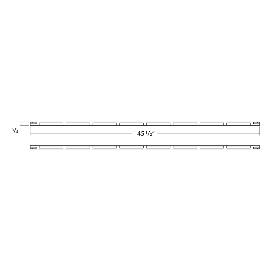 Dimension drawing of the RAB RPAH4 Air Handling Frame Kit for 1x4 & 2x4 RPLED Retrofit Panels – White Finish – 2 Packshowing fixture dimensions and mounting measurements.