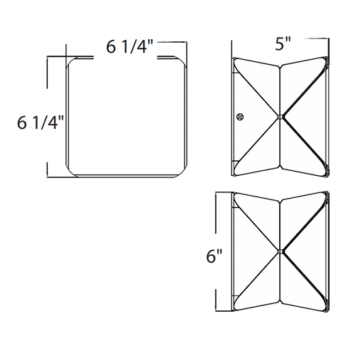 Dimension drawing of the RAB SA-PD SAGE POUF LED Deck Light – 8W – 3000K – 603 Lumens – 120-277V – Matte Bronze Finishshowing fixture dimensions and mounting measurements.