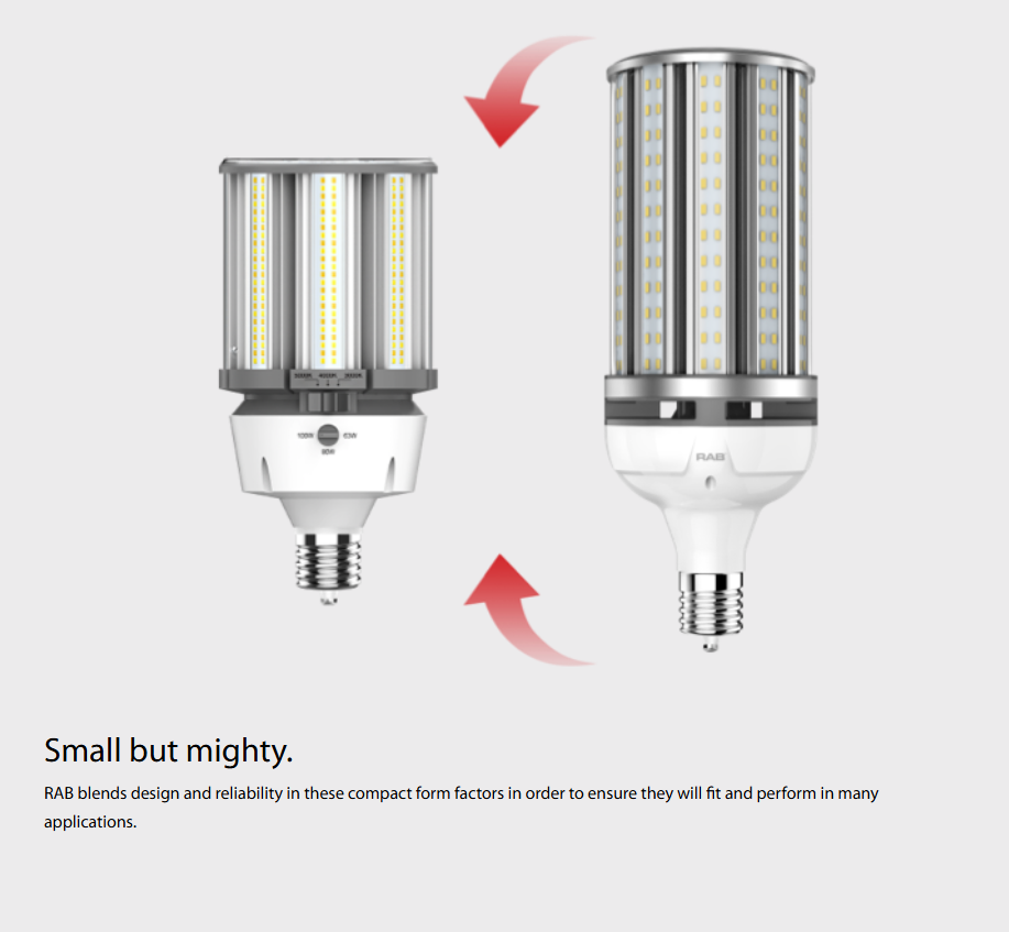 RAB HIDFA-36S-E26-8CCT-BYP/5SP HIDFA 5-Pin Post Top LED Retrofit Lamp – Type B Bypass – Selectable 18W/27W/36W – Selectable 3000K/4000K/5000K – E26 Medium Base – 120-277V – 2610-5220 Lumens
