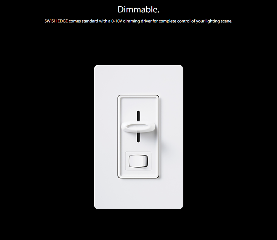 RAB SWISHFA-EDGE2X2-835U/E2 SWISHFA Edge-Lit LED Troffer – 2x2 – Selectable 19W/29W/39W – 3500K – 3266 Lumens – 120-277V – Emergency Battery Backup