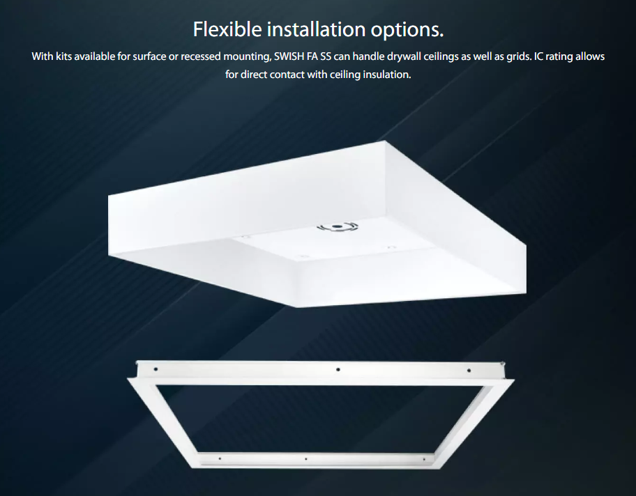 RAB SWISHFA2X2/D10/E2 LED Troffer – 2x2 – Selectable 19W/29W/39W – 3500K/4000K/5000K – 2432-4913 Lumens – 120-277V – 0-10V Dimmable – Emergency Battery Backup