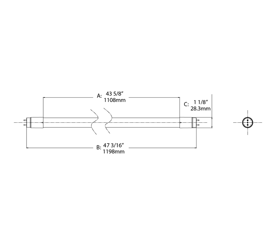 RAB T8-15-48G-830-DIR T8 LED Tube – 4ft – Type A Ballast Compatible – 15W – 3000K – 2000 Lumens – Ballast Dependent