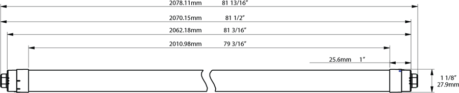RAB T8-35-84P2S-865-DE-BYP T8 LED Sign Tube – 7ft – Type B Ballast Bypass – Double Ended – 35W – 6500K – 4550 Lumens – Dual-Sided Illumination – 120-277V