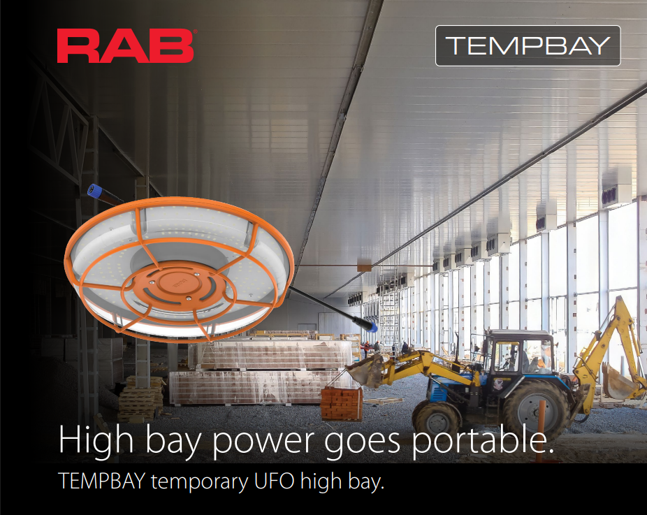 RAB TEMPBAY-130 TEMPBAY Temporary UFO High Bay Light – 130W – 5000K – 15300 Lumens – 120-277V