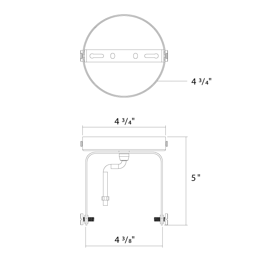 RAB TK22L-CM-KIT Large Track Light Ceiling Mount Kit – White Finish