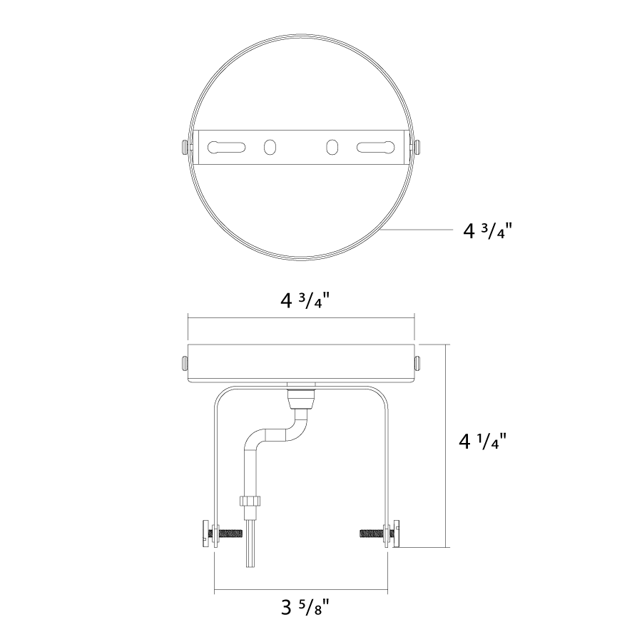 RAB TK22M-CM-KIT Medium Track Light Ceiling Mount Kit – White Finish