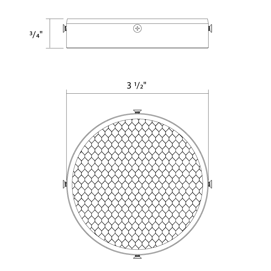 RAB TK22M-HC Medium Track Light Honeycomb Louver Accessory – White Finish