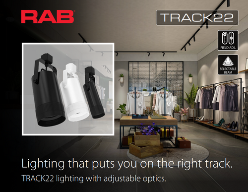 RAB TK22L-WW TRACK22 Large Track Light Wall Wash Lens Accessory – White Finish