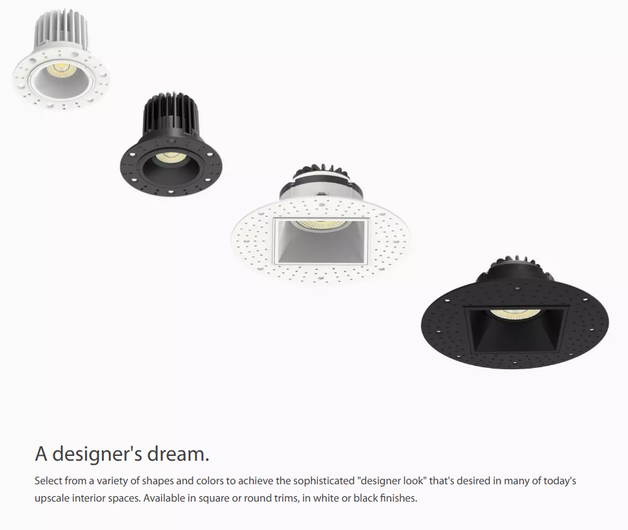 RAB R3TL 3in Trimless Recessed Light – 15W – 1250 Lumens – 2700K–5000K – 120V – Round – Smooth Trim – White Finish – 90+ CRI