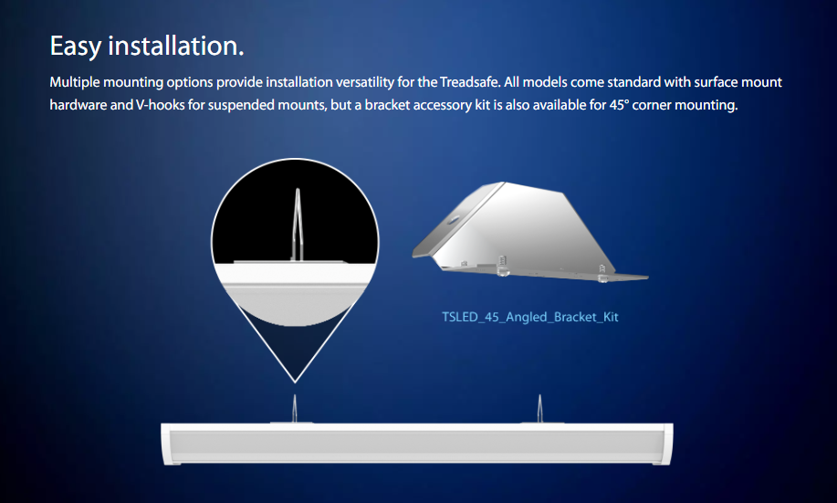 RAB TSLED4/US/E TSLED LED Stairwell Light – Selectable 30W/40W/50W – 3000K/4000K/5000K – 4297-6892 Lumens – 120-277V – Ultrasonic Sensor – Emergency Battery Backup – White Finish