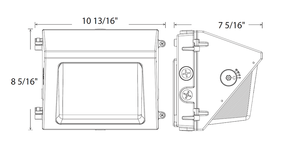 RAB W22-S-30W/480 Field-Adjustable Wall Pack – Small – Selectable 15W/20W/25W/30W – Selectable 3000K/4000K/5000K – 1917-4508 Lumens – 480V – Adjustable Optics – White Finish