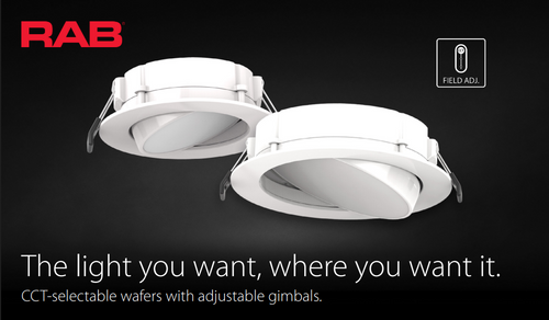 6 Inch Adjustable Gimbal Edge-Lit Wafer Downlight – 12W – 5-CCT Selectable – White Smooth Trim – CRI90 – 120V – Triac Dimmable – 1000 Lumens