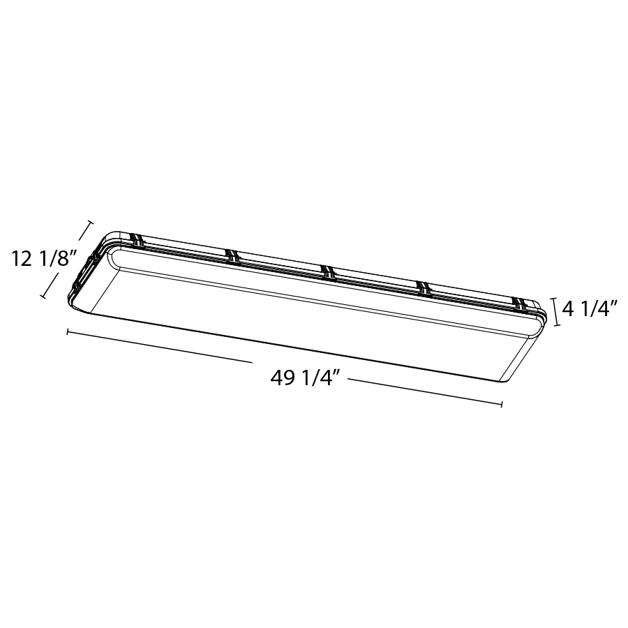 RAB WHALE4/MVS LED Washdown High Bay with Microwave Motion Sensor - 4ft - 17991-24462 Lumens - 120W–160W Selectable Wattage - 120-277V