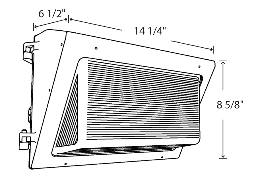 RAB WP2XFU80 Field-Adjustable Wall Pack – Selectable 40W/60W/80W – Selectable 3000K/4000K/5000K – 5651-11606 Lumens – 120-277V – Integrated Photocell – Bronze Finish