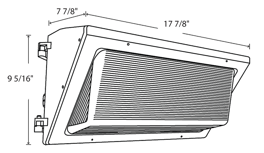 RAB WP3XFU150 Field-Adjustable Wall Pack – Selectable 100W/130W/150W – Selectable 3000K/4000K/5000K – 13254-21552 Lumens – 120-277V – Integrated Photocell – Bronze Finish