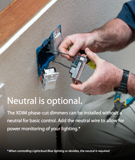 RAB XDIM Universal Dimmer – 300W LED/CFL – 500W Incandescent/Halogen/ELV – 400VA MLV – 120V – White Finish