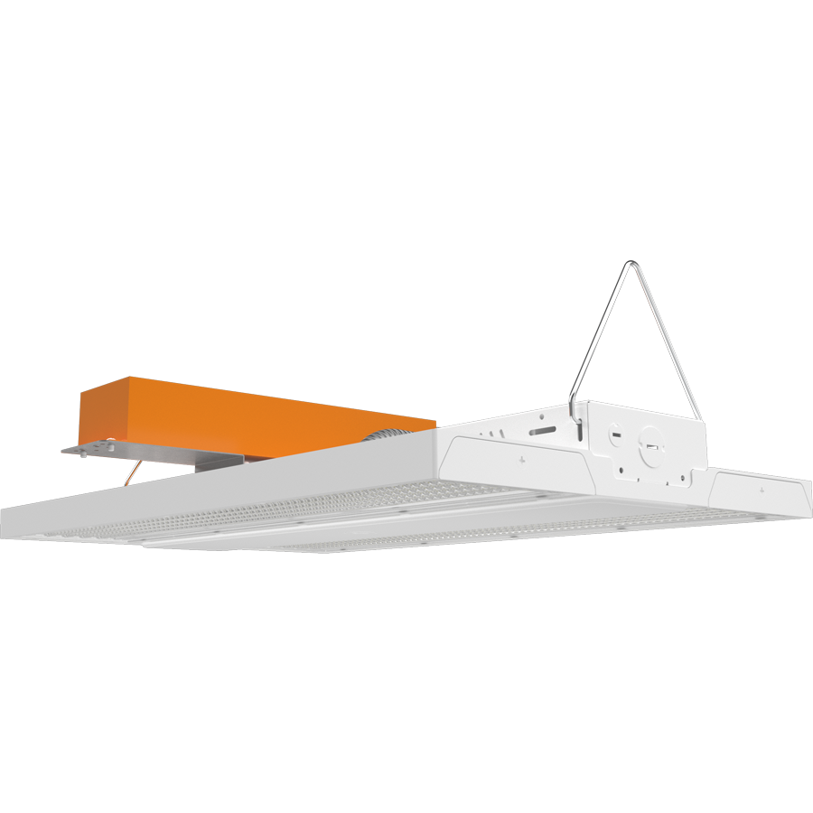 RAB RBAY15M/480/E RBAY15M LED Linear High Bay with Emergency Battery Backup - 24828-41366 Lumens - 180W–260W Selectable Wattage - 480V - White