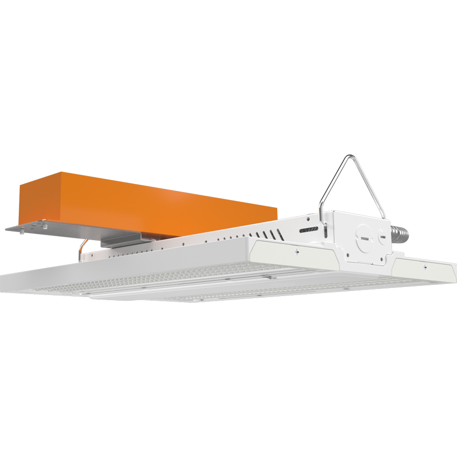 RAB RBAY15S/E RBAY15S LED Linear High Bay with Emergency Battery Backup - 11788-21019 Lumens - 80W–130W Selectable Wattage - 120-277V - White