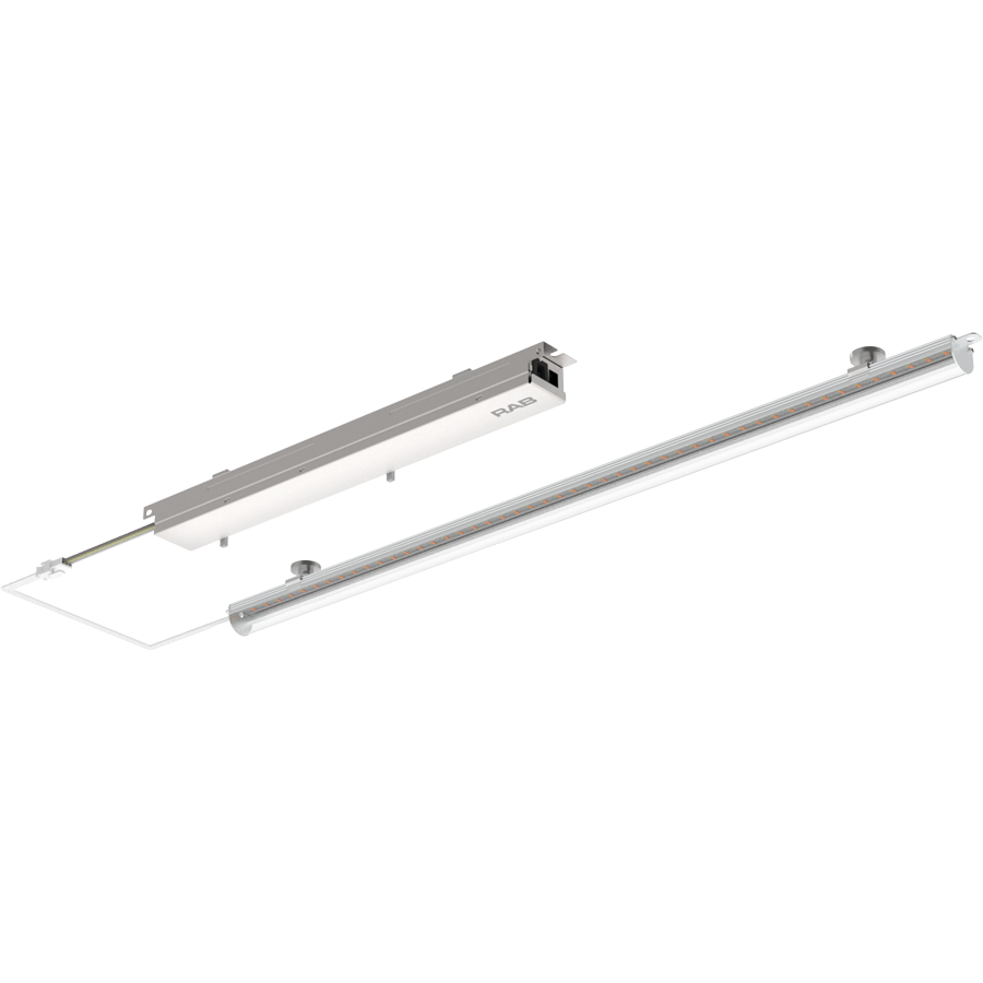 RAB RLB-2C Retrofit Light Bar – 1x2 – 3 Wattage Selectable – 5 CCT Selectable – Clear Lens – 1585-3018 Lumens – 120-277V