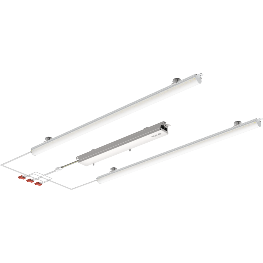 RAB RLB2-2F Retrofit Light Bar – 2x2 – 5 Wattage Selectable – 5 CCT Selectable – Frosted Lens – 2609-5043 Lumens – 120-277V