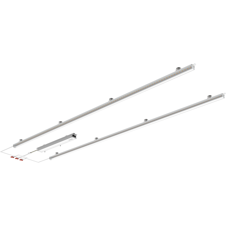 RAB RLB2-4C Retrofit Light Bar – 2x4 – 5 Wattage Selectable – 5 CCT Selectable – Clear Lens – 4481-7539 Lumens – 120-277V