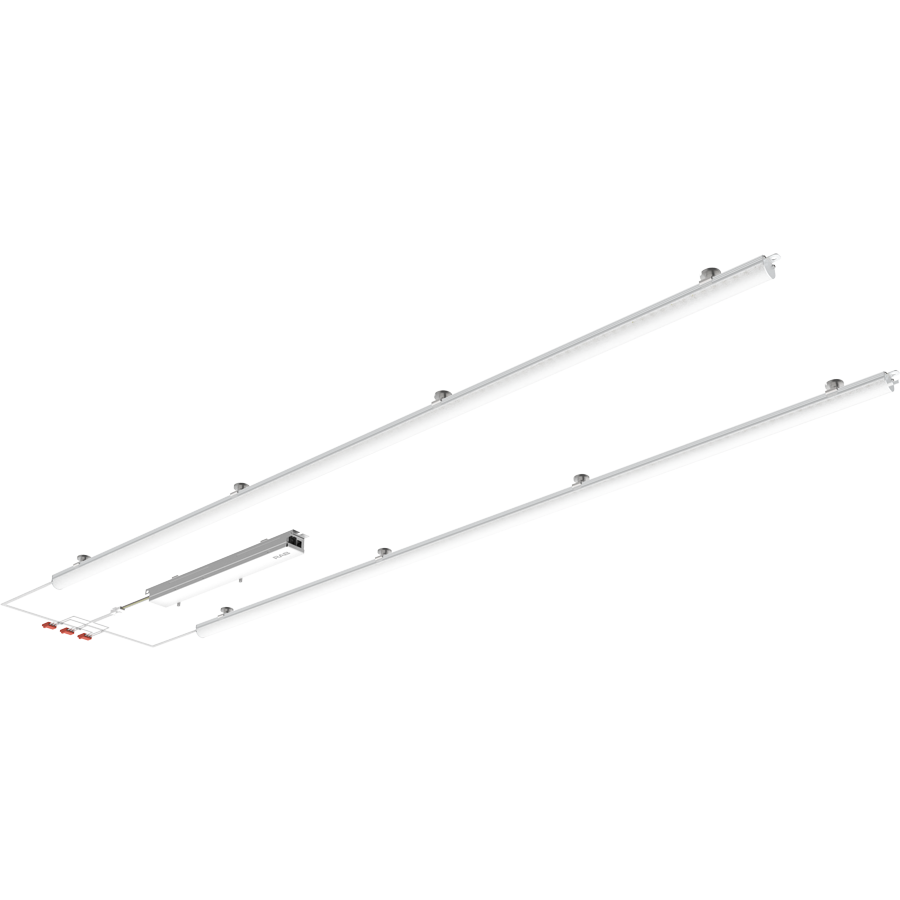RAB RLB2-4F Retrofit Light Bar – 2x4 – 5 Wattage Selectable – 5 CCT Selectable – Frosted Lens – 3927-6640 Lumens – 120-277V