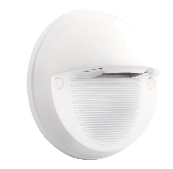 RAB SLEDR5NW Round LED Step Light – 5W – 4000K – 159 Lumens – 120-277V – White Finish