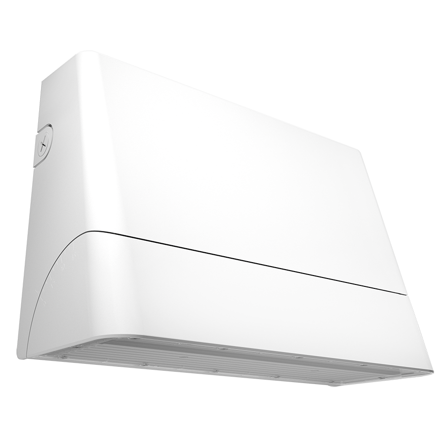 RAB SLIM22-L-150W Field-Adjustable Wall Pack – Large – Selectable 75W/100W/125W/150W – Selectable 3000K/4000K/5000K – 11462-21727 Lumens – 120-277V – Adjustable Optics – White Finish