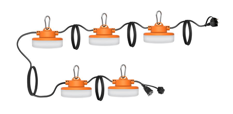 RAB STRING34-50 STRINGER34 Temporary String Light – 50ft – 5000K – CRI 80 – 8000 Lumens – 120V
